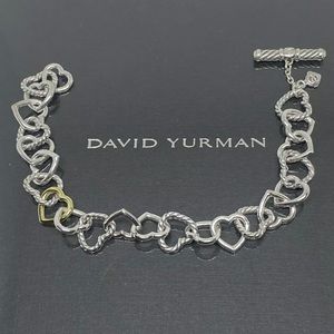 David Yurman Cable Hearts links Bracelets Sterling Silver and 18K Gold